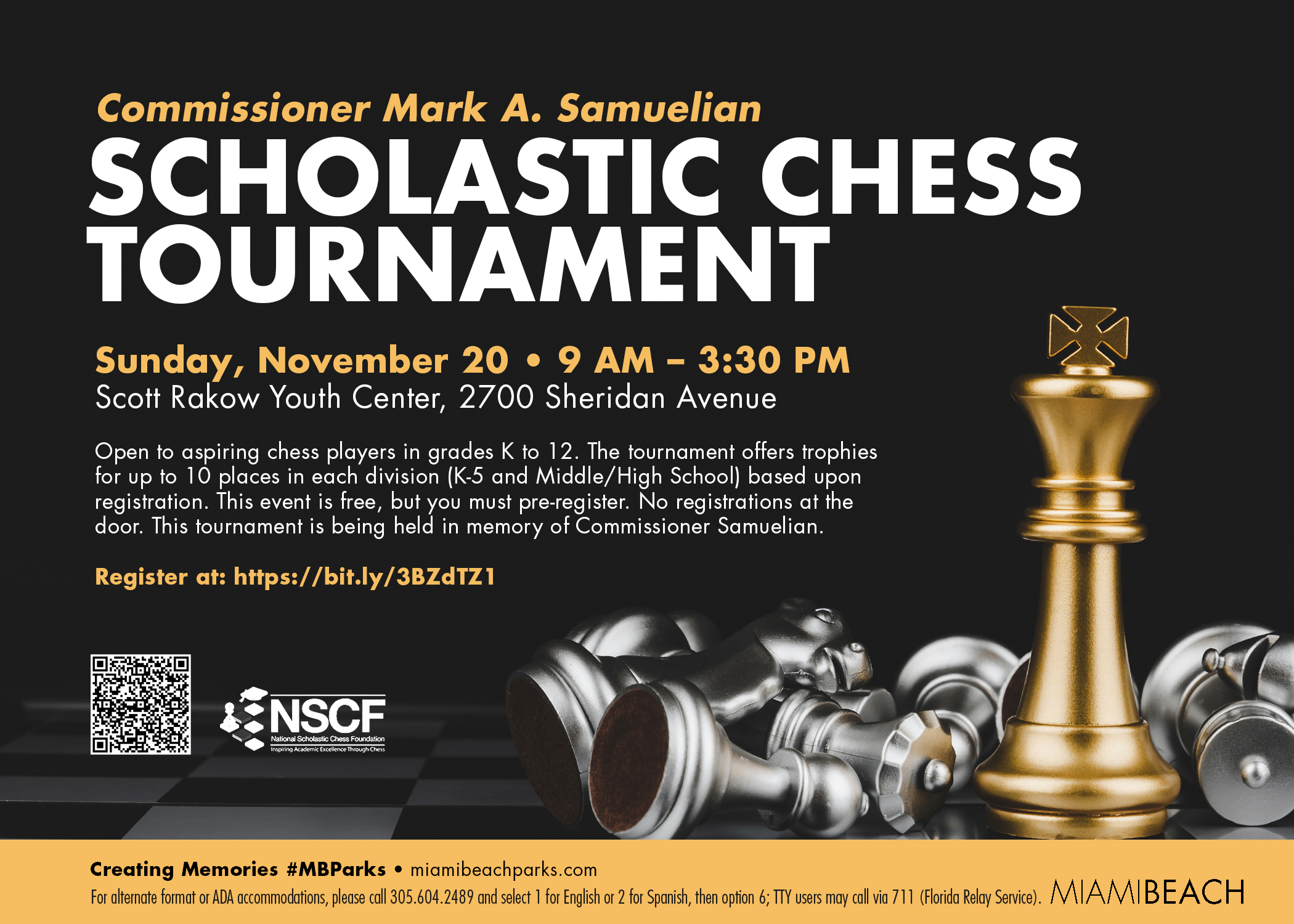 Scholastic Chess Tournament City of Miami Beach