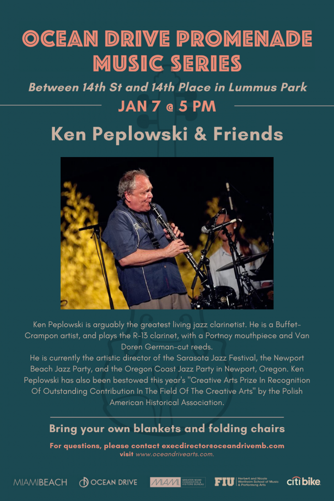 Ocean Drive Promenade Music Series Jan 7 at 5 PM Flyer