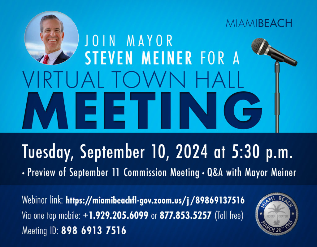 Mayor Meiner Virtual Town Hall September 10 Flyer