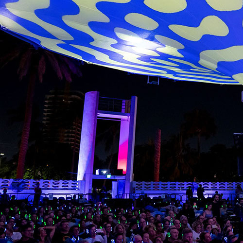 bandshell at night