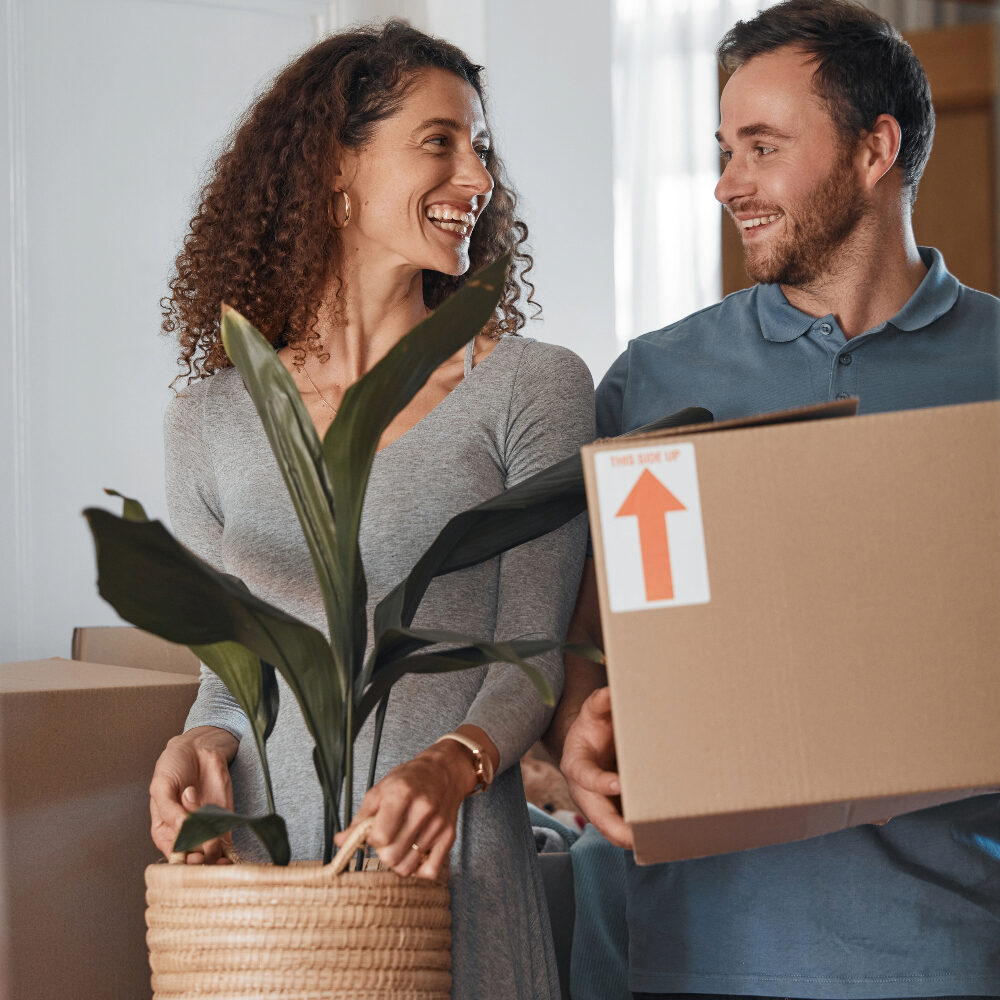 couple moving into a house